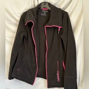 Black Calvin Klein fleece with hot pink detail